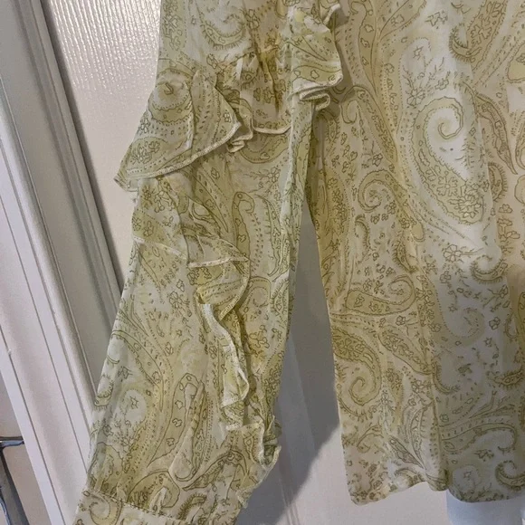 Lucky Brand Womens ruffle blouse with paisley print - M - Picture 2 of 9